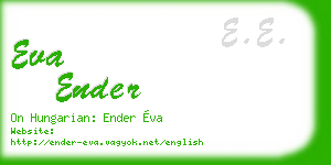 eva ender business card