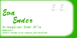 eva ender business card